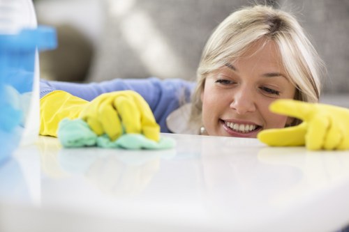 Close-up of mattress stain treatment and deep cleaning process